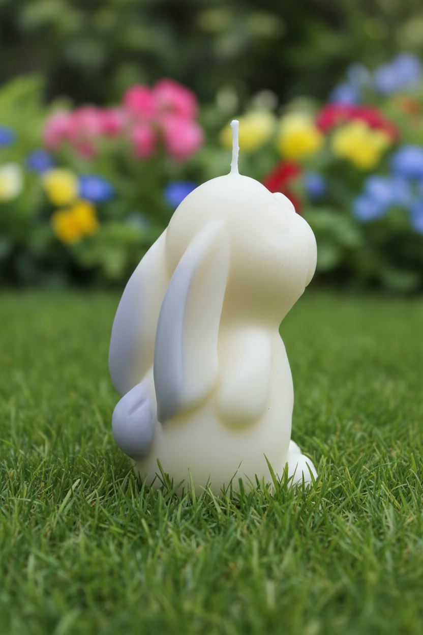 Kerze Hase - Handgefertigte Tier- und Osterkerze aus Sojawachs I Manufaktur Wohlleben
