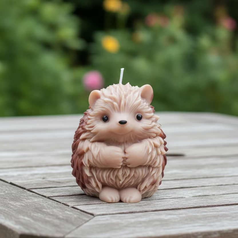 Kerze Igel - Handgefertigte Kerze aus Sojawachs als Deko oder Geschenk I Manufaktur Wohlleben