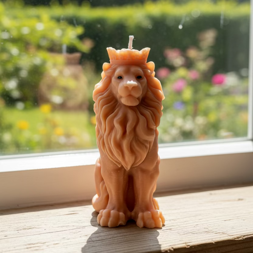 Kerze Löwe - Handgefertigte Kerze aus Sojawachs als Deko oder Geschenk I Manufaktur Wohlleben