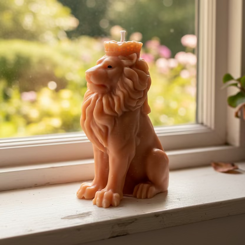 Kerze Löwe - Handgefertigte Kerze aus Sojawachs als Deko oder Geschenk I Manufaktur Wohlleben