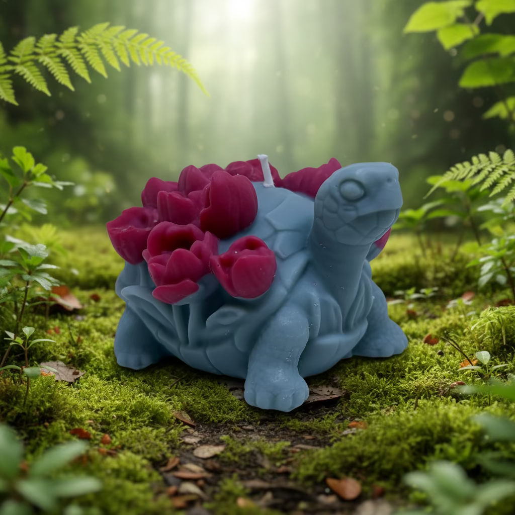 Kerze Schildkröte - Handgefertigte Tierkerze aus Sojawachs I Manufaktur Wohlleben