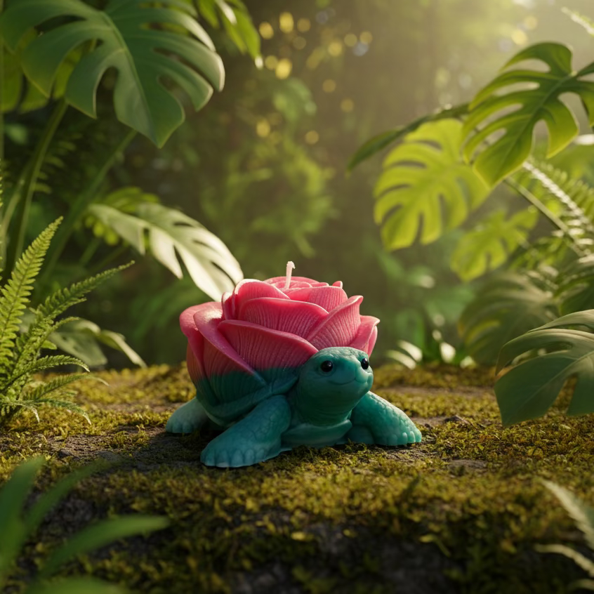 Kerze Schildkröte - Handgefertigte Tierkerze aus Sojawachs I Manufaktur Wohlleben