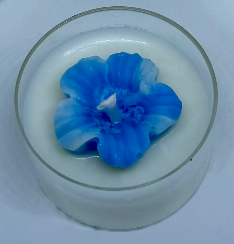 Teelichter Hibiskusblüten natur