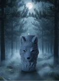 Kerze Wolfskopf - Handgefertigte Fantasy-Figurenkerze aus Sojawachs I Manufaktur Wohlleben